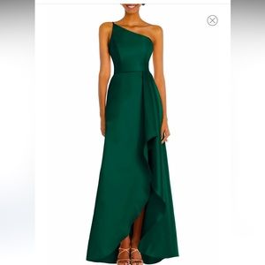 Alfred Sung One-Shoulder Satin Gown